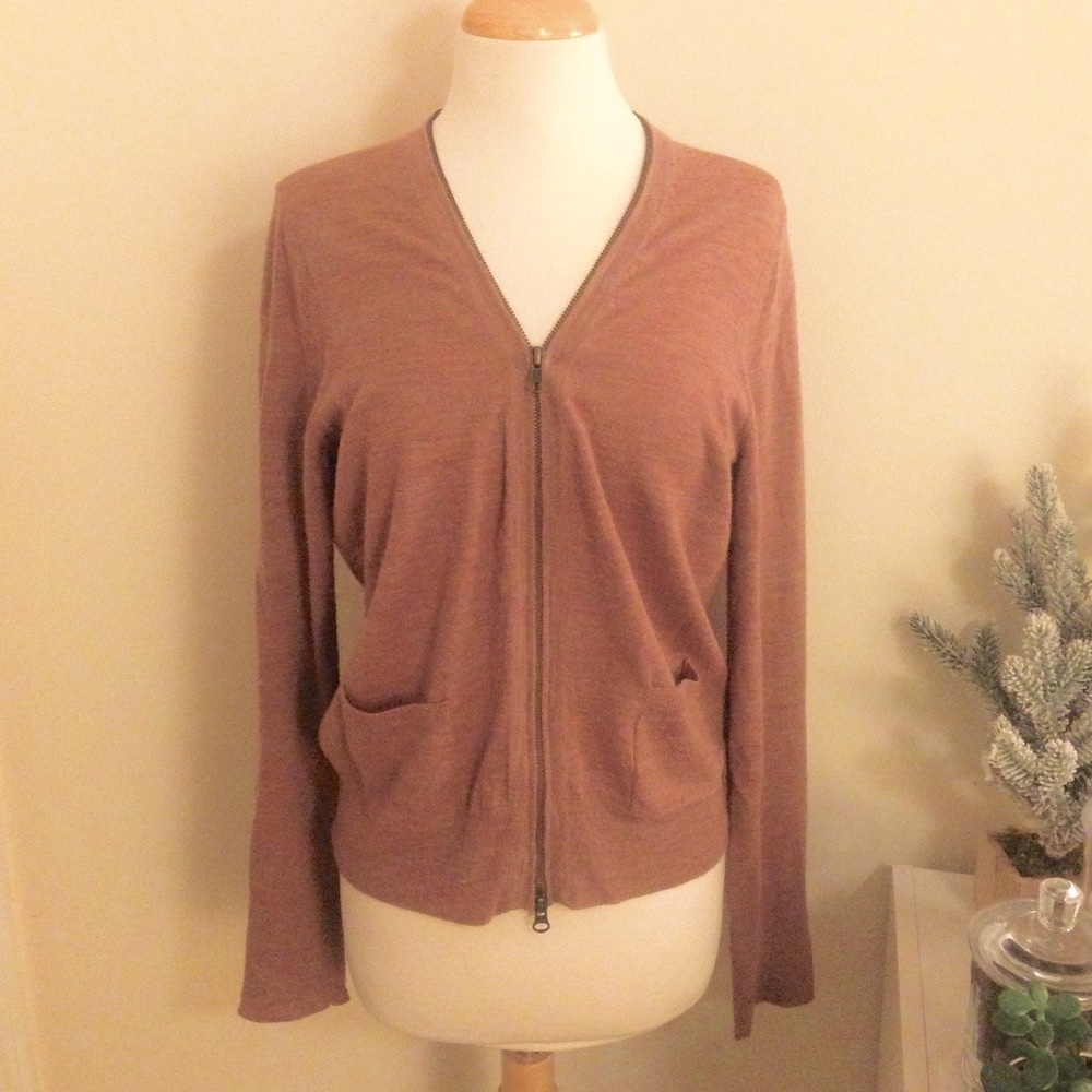 J.Crew Zipper Neck Detail Rose Cardigan
